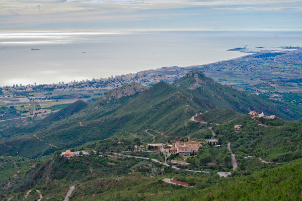 Desierto de las Palmas (Desert de les Palmes Nature Reserve) and Benicàssim skyline