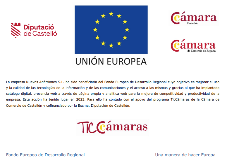 Nuevos Anfitriones SL benficiaria del Fondo Europeo de Desarrollo Regional